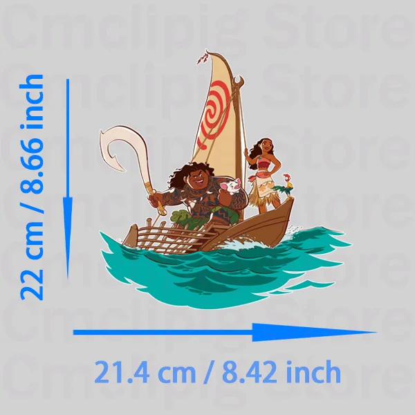 Disney Moana fusible clothing patches thermo-stickers for children DIY Sewing Decoration stripes on clothes