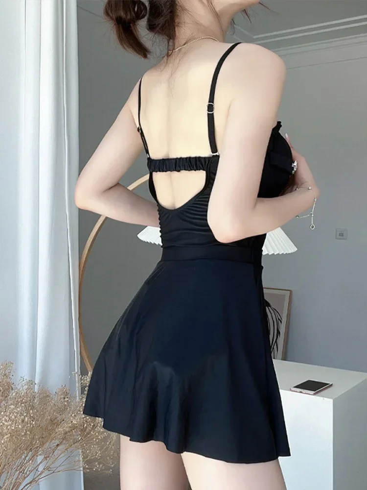 Sexy magro floral biquinis feminino sem alças maiô de cintura alta sem costas praia biquinis 2025 novo verão banho de uma peça maiô