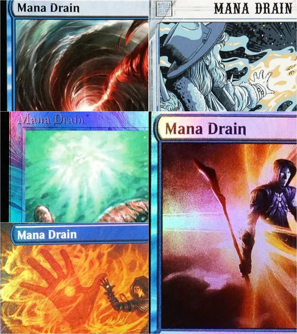 ['Mana Drain'] لعبة البطاقات السحرية TCG باللون الأسود عالي الجودة، أوراق اللعب، لوحة سطح السفينة، أوراق التداول، الوكيل