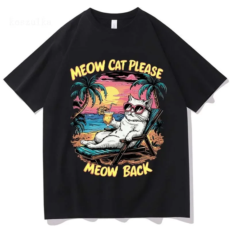 Meow Cat Printing T-shirts Baby Lasagna Singer Graph Tee-shirt for Men/Women Cotton Summer Soft Tshirts Camisetas Short Sve