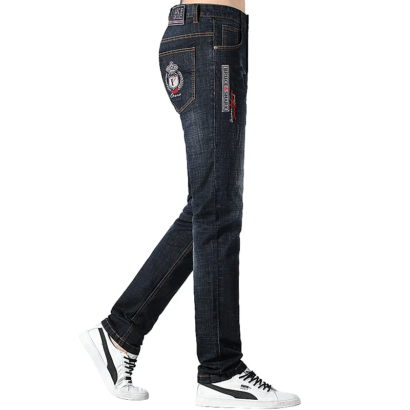 Bruce & Shark Calça jeans longa masculina de verão, algodão elástico, reta, casual, solta, moda jeans para homens, tamanho grande 42