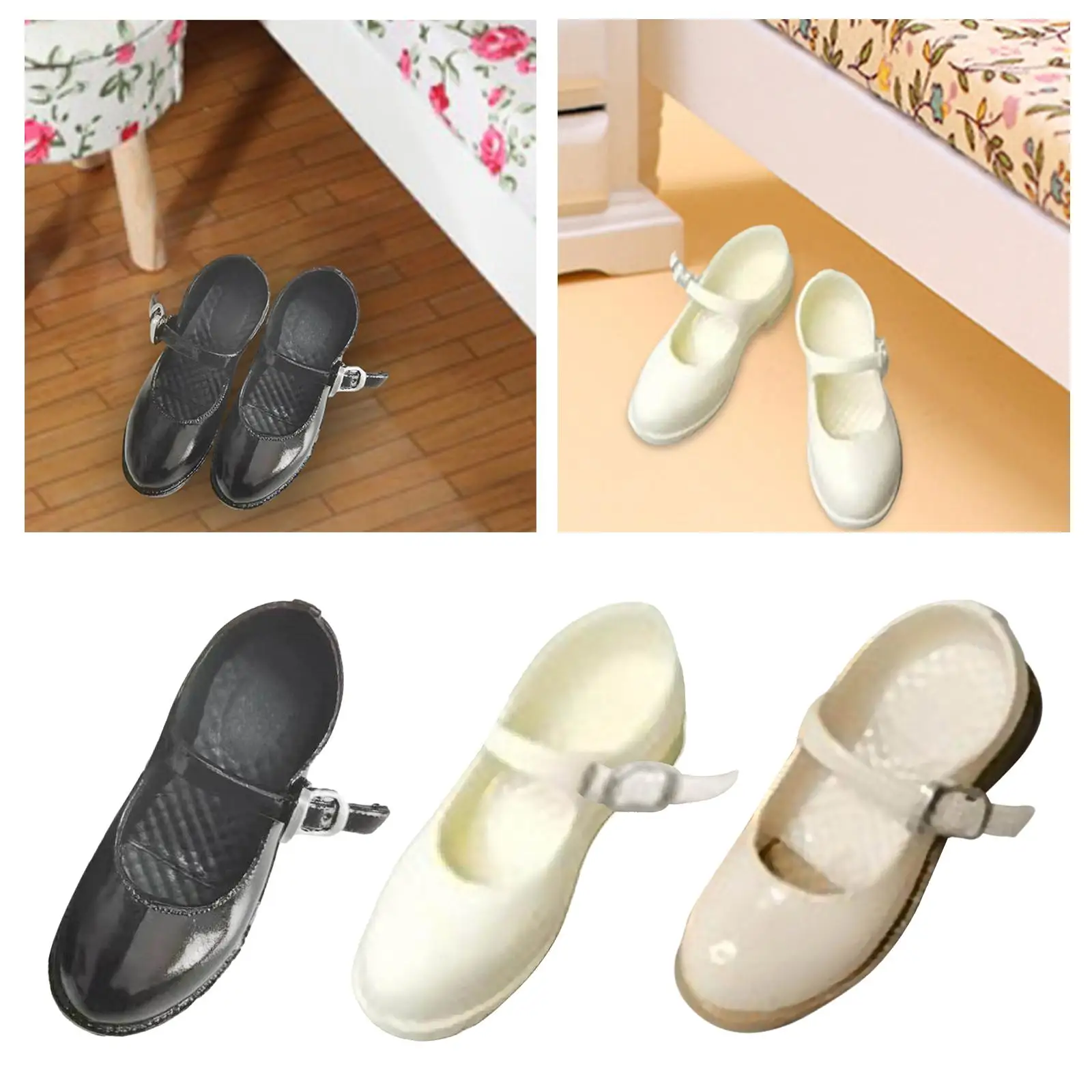 1/6 Vintage Style Fashion Shoes Casual Round Toe Leather Shoes Uniform Dress