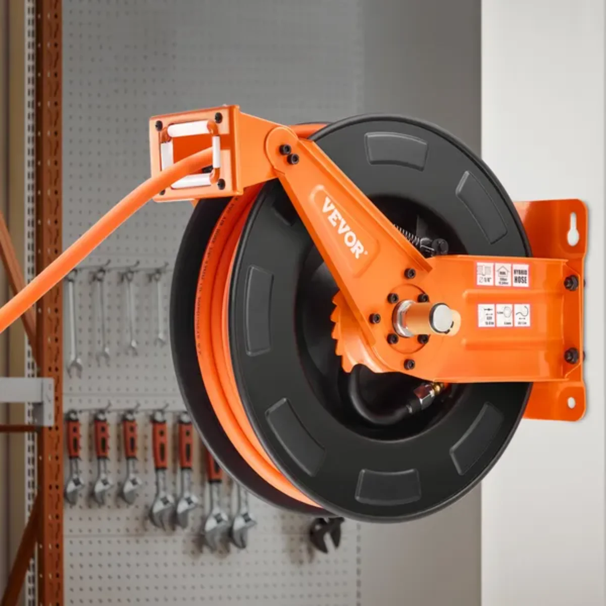 รอกท่อลมแบบยืดหดได้ VEVOR - ท่อลมไฮบริดขนาด 3/8" x 65 ฟุตพร้อมแขนคู่