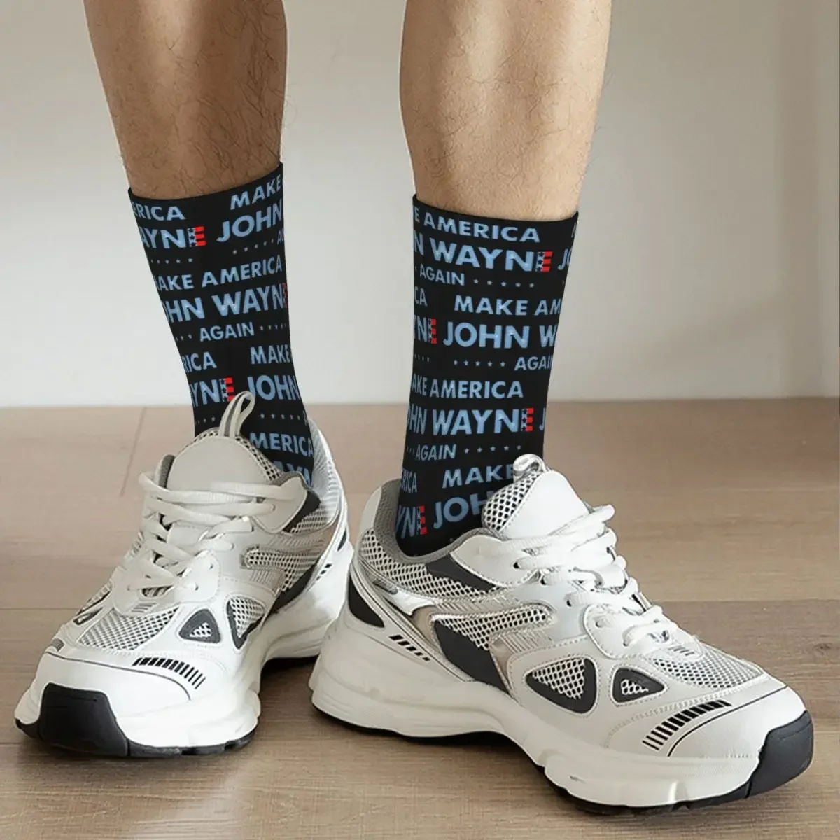 Make America John Wayne Again Flag Unisex - For Men And Women Design Socks Sweat Absorbing Stockings All Season Long Socks