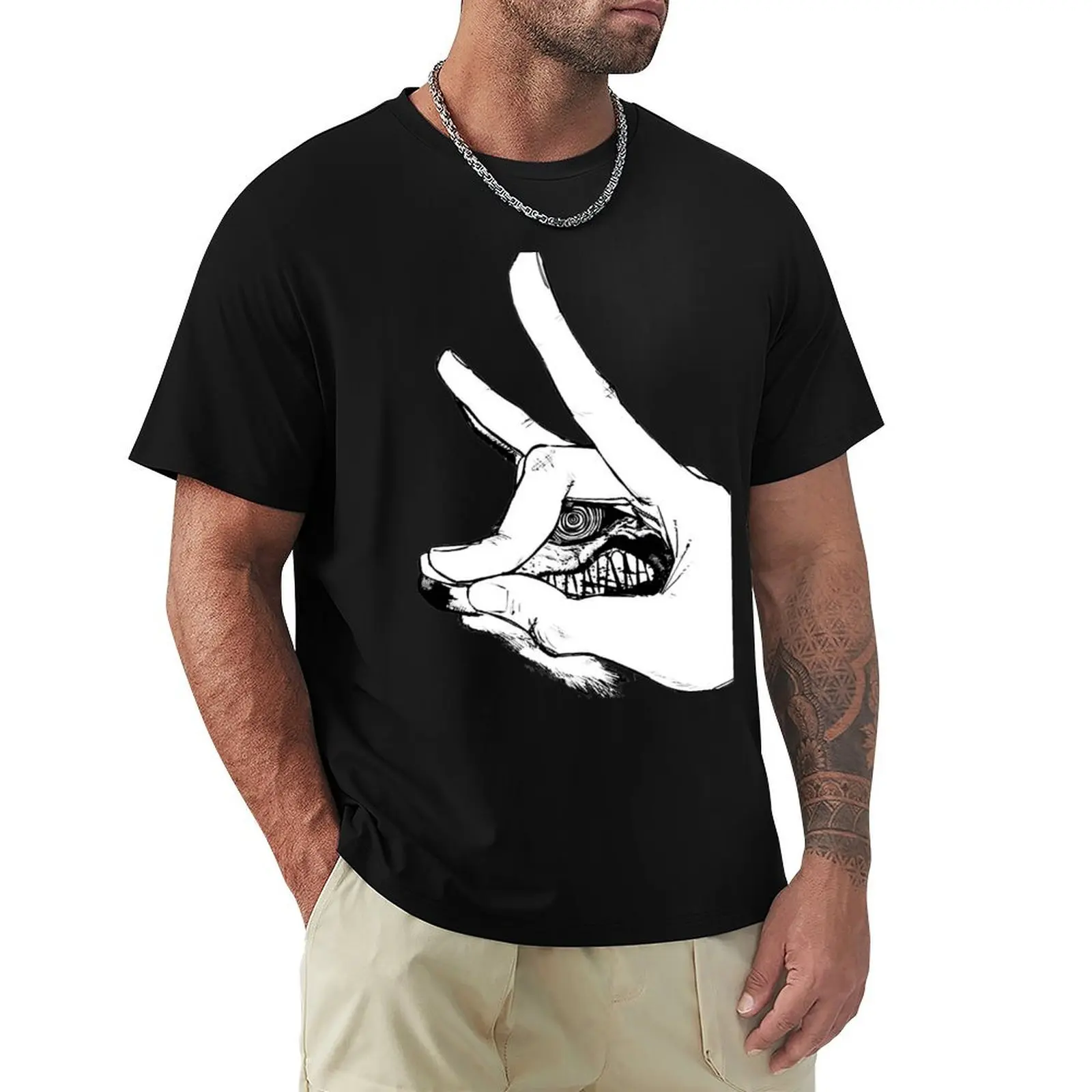 

The fingers Power T-Shirt kawaii clothes custom t-shirts Man t-shirt T-shirts for men cotton