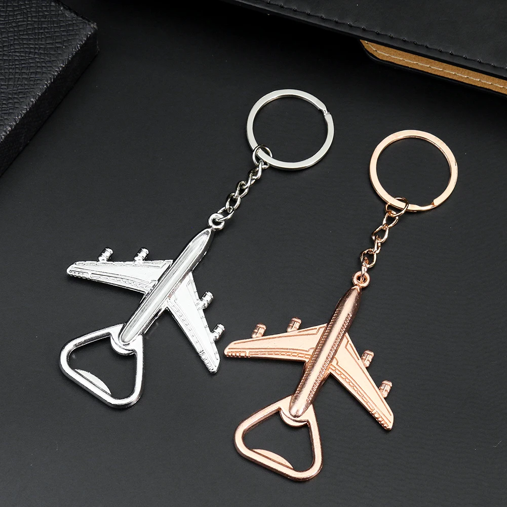 Mode Flugzeug Schlüssel bund Flaschen öffner Männer Geschenk Bier Wein kappe Entferner Auto Schlüssel ring Halter Hochzeits feier Küche liefert – Detail 2