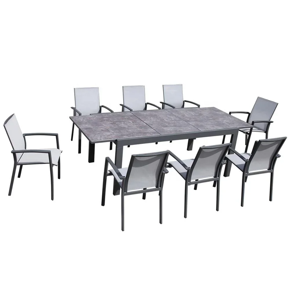 Aluminum Terrace Extended Outdoor Tables and Chairs Garden Furniture Outdoor