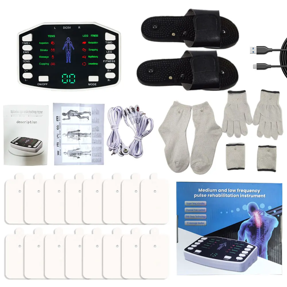 USB rechargeable multi mode ems/tens pain relief device,20-intensity Electrical Stimulator Full Body Relax Massager Pulse Acupun