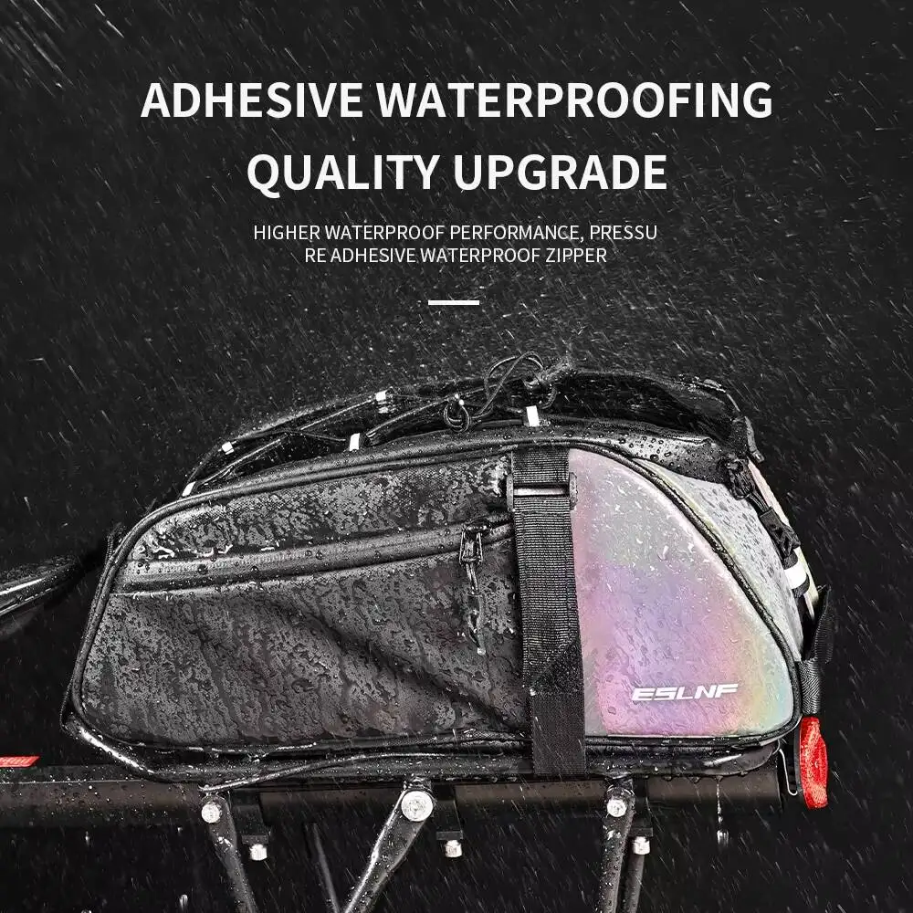 ESLNF Trunk Bicycle Cargo Bag Carrier Cycling Large Waterproof Capacity Reflective Pannier Bag Mountain Bike Rear Bag 2026 New