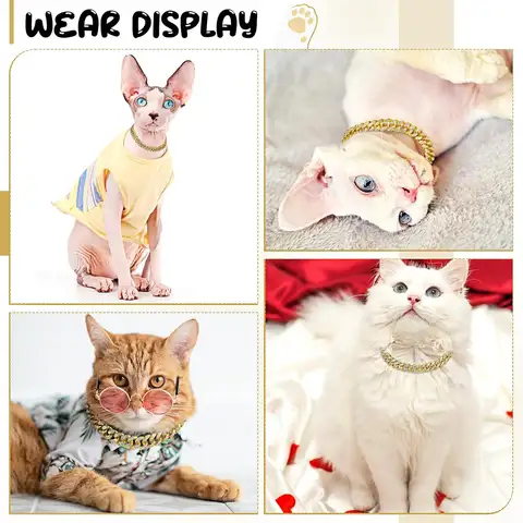 छोटे मध्यम बड़े कुत्तों बिल्लियों पालतू आभूषण हार सहायक उपकरण के लिए कुत्ते चेन कॉलर लक्जरी गोल्ड पालतू धातु चेन कॉलर 8 best sales कुत्ते की चेन कॉलर - №2