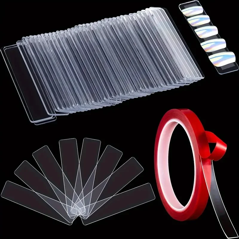 10/50Pcs Clear Acrylic Nail Display Stands With 3M Double-Sided Tape - Removable Mounting For Salon & Home Use, Odorless