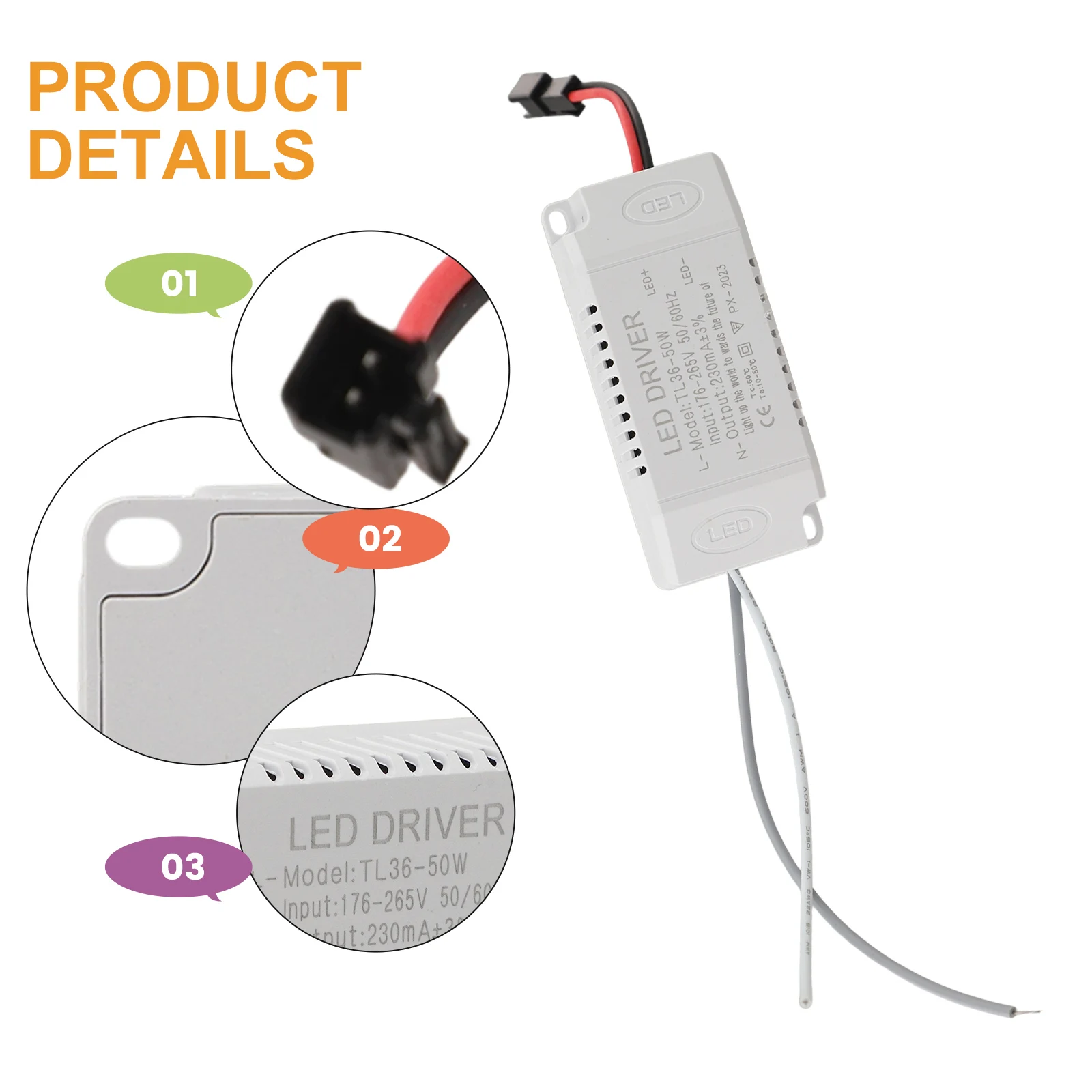 Electronic Transformer LED Driver 80 35 23MM AC180 265V50 Constant Current Panel Light Ceiling Light Project Lamp