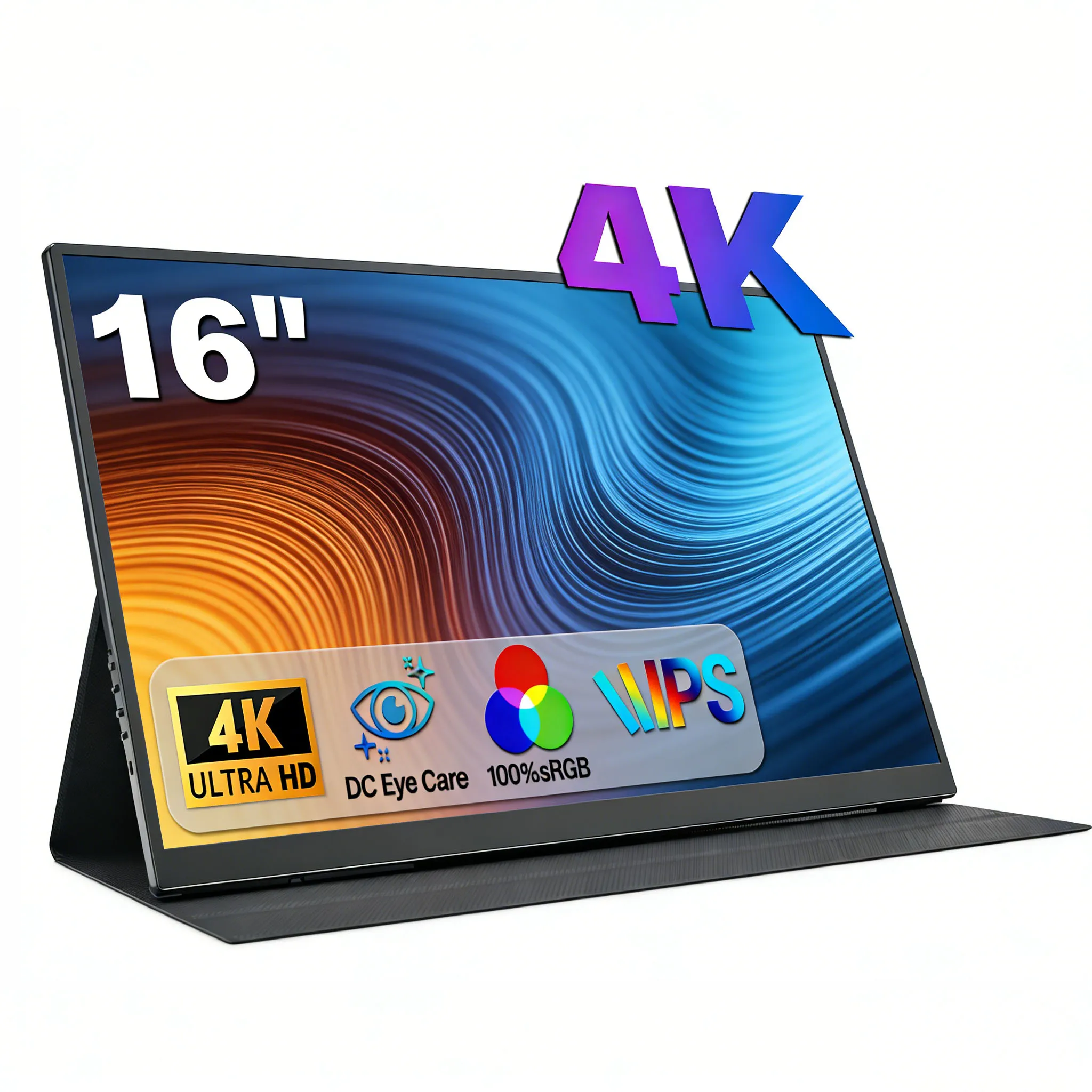16" 4K Portable Monitor 3840x2400 16:10 UHD 1500:1 Contrast 100% DCI-P3 , External Second Screen for Laptop PC Phone PS5 Gaming