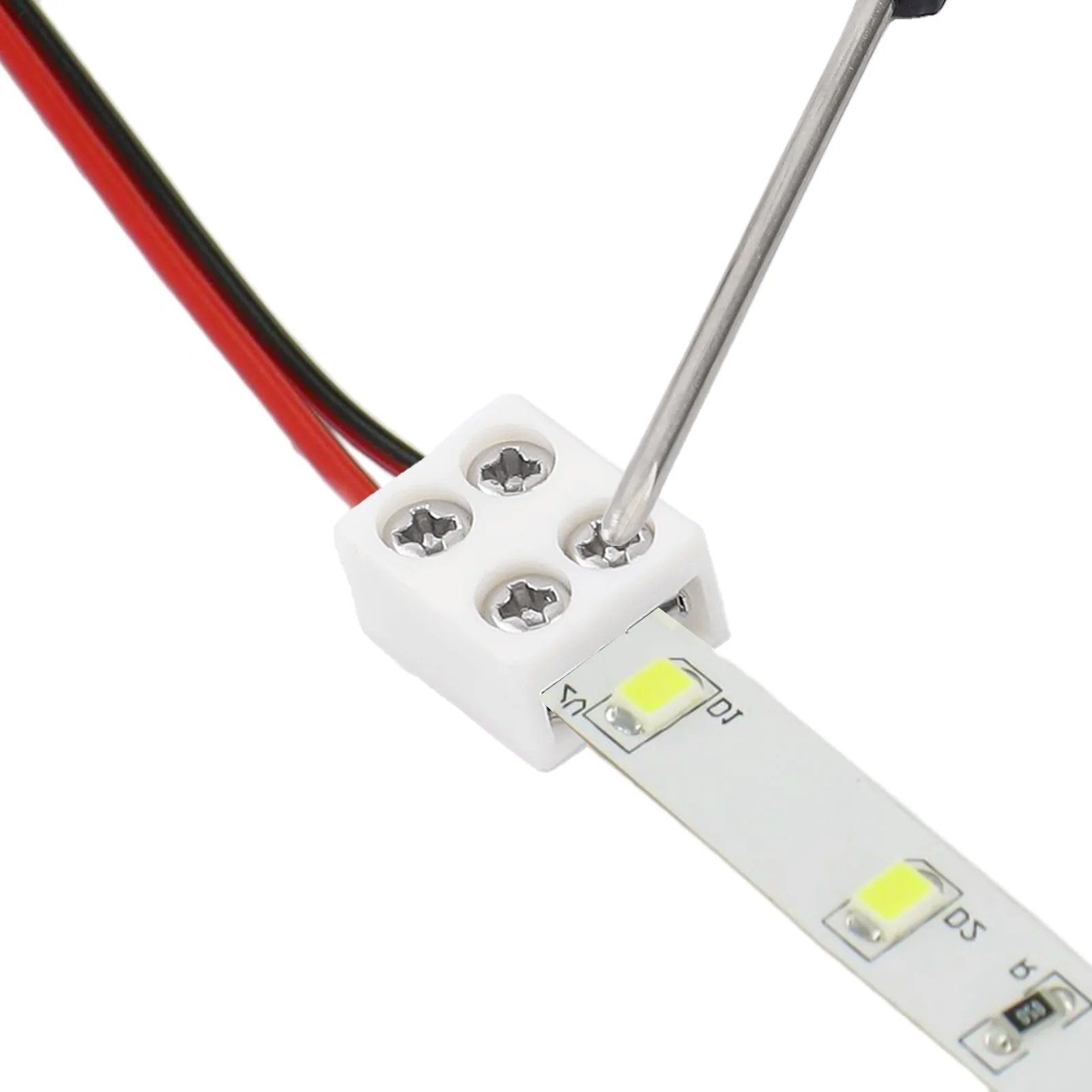 

20 Pack of Solderless LED Tape Connectors with Screw Tightening for Reliable Connections on Various For Strip Types