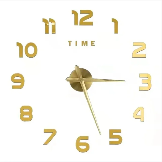 Nieuw modern design grote wandklok 3D DIY quartz klokken modehorloges acryl spiegelstickers woonkamer home decor horloge