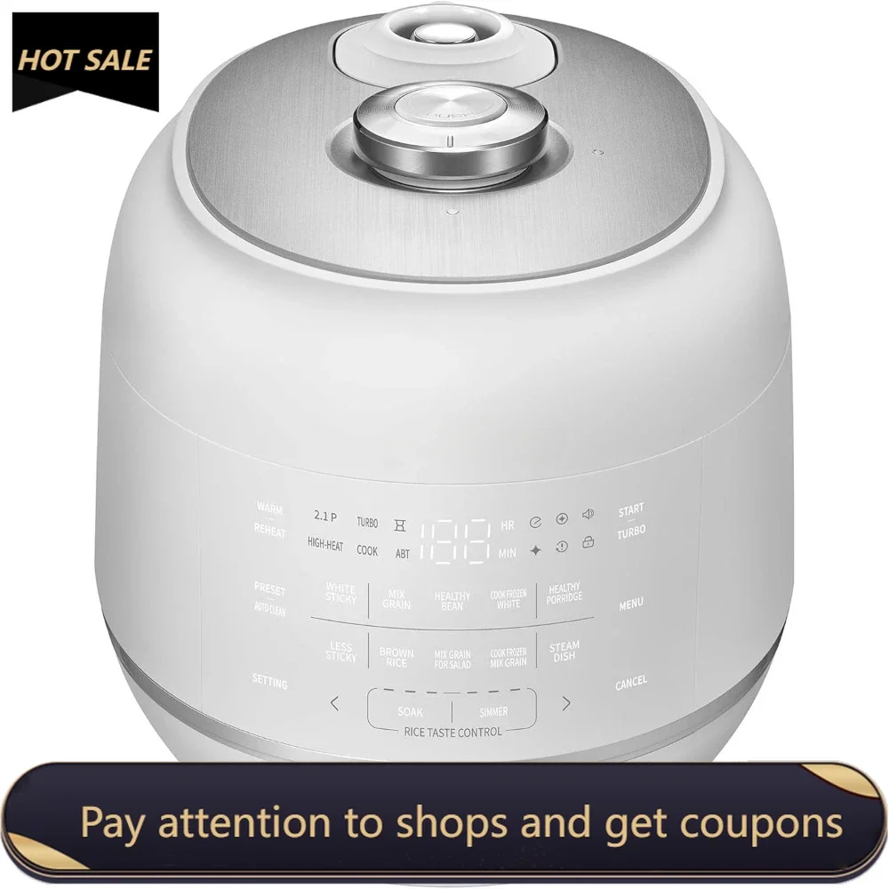 

2.1 Ultra High-Pressure Induction Heating Rice Cooker 10 Cup (Uncooked)，Full Stainless Power Lock System，Auto Steam Clean，White