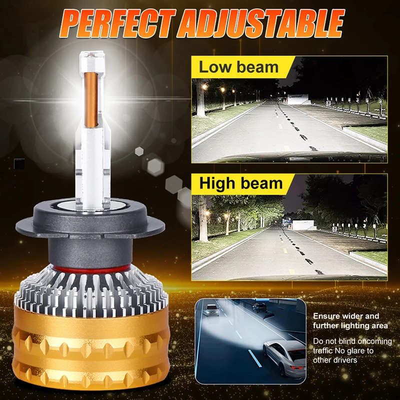 H4 Led 9570 CSP Drifteryes عالية الطاقة H1 H11 H7 9005 9006 9012 مصباح تربو مزدوج النحاس H8 H9 أنابيب تبديد الحرارة الضباب الخفيف 12 فولت