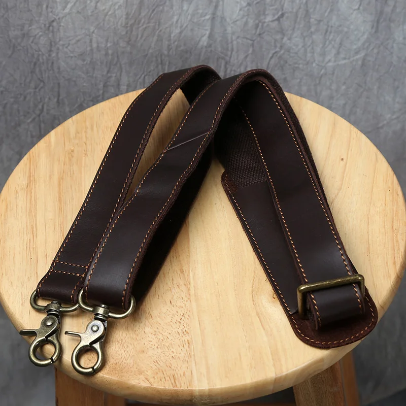 NZPJ Retro Herren Aktentasche Leder Laptoptasche Oberschicht Rindsleder Lässige Handtasche 14 Zoll Business Umhängetasche Messenger Bag – Detail 8