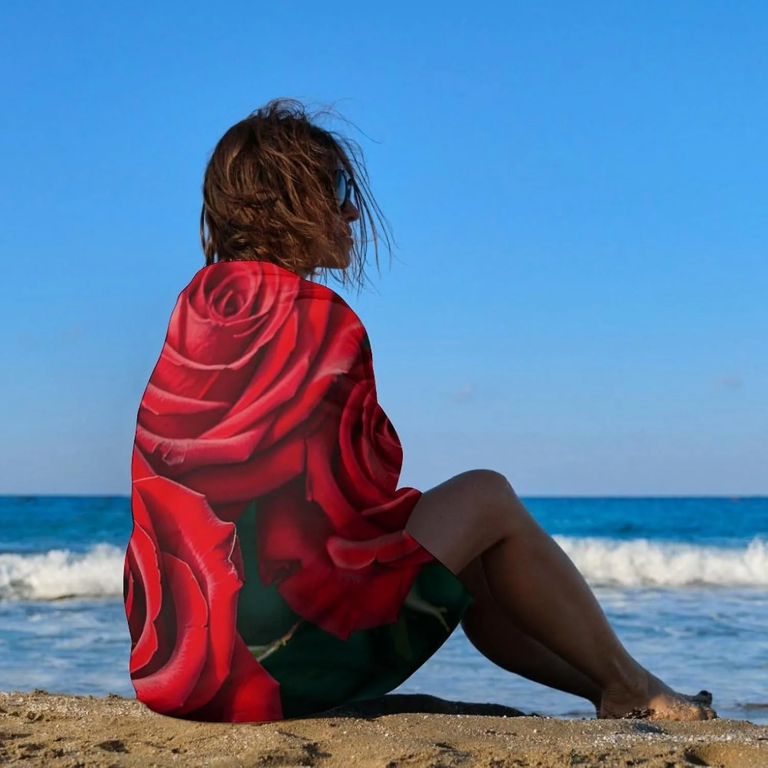 1PC Beach Towel Flowers pattern for Mom Festival gifts Towel Quick-Dry Beach Towel For Yoga Tourism Beach GYM Camping Swimming