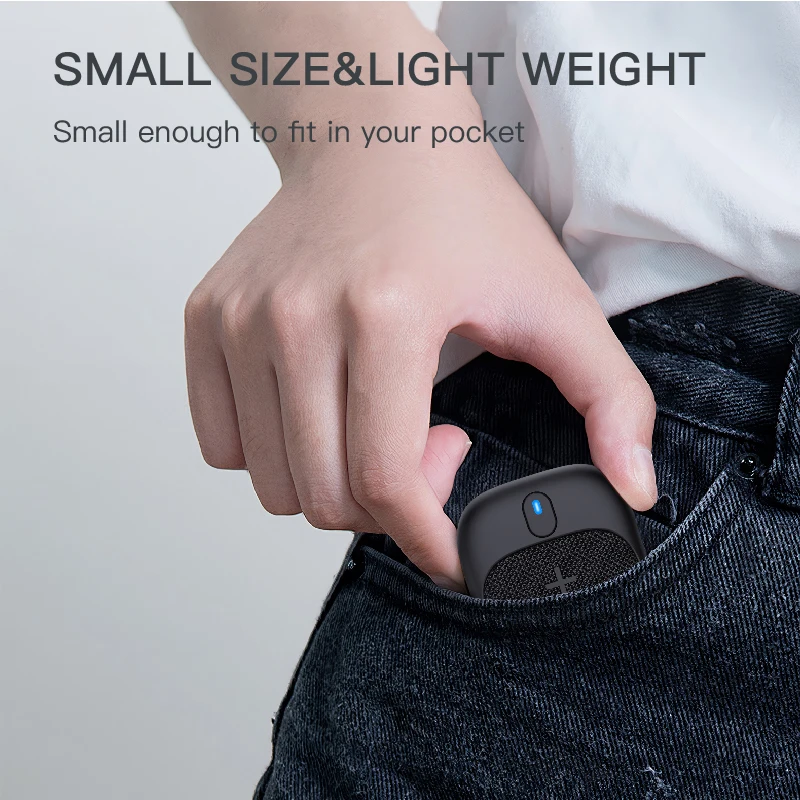 กล่องเสียงไร้สายแบบพกพาสำหรับเล่นกีฬาลำโพงกลางแจ้งกันน้ำ IPX5บลูทูธขนาดเล็กแบบคลิปออนแม่เหล็กสวมใส่ได้