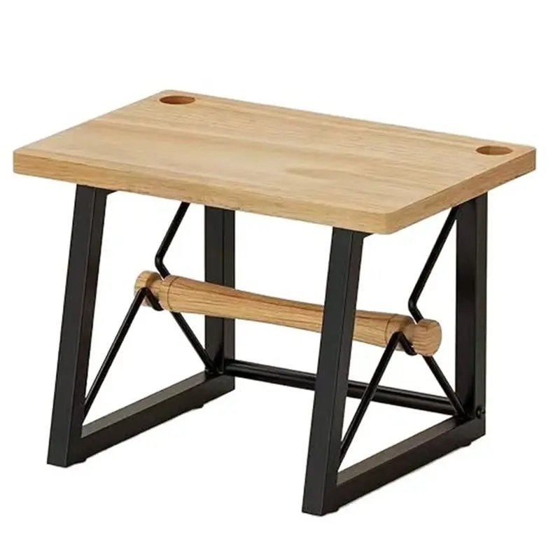 A13E-Label Holder For Rolls And Fan-Fold Labels, Double-Decker Thermal Printer Stand,Wooden Label Dispenser Organizer