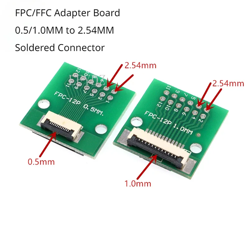 

FPC/FFC Adapter Board 0.5/1.0MM to 2.54MM Soldered Connector 4/5/6/8/10/12/14/16/20/26/3040/45/50/60 Pin