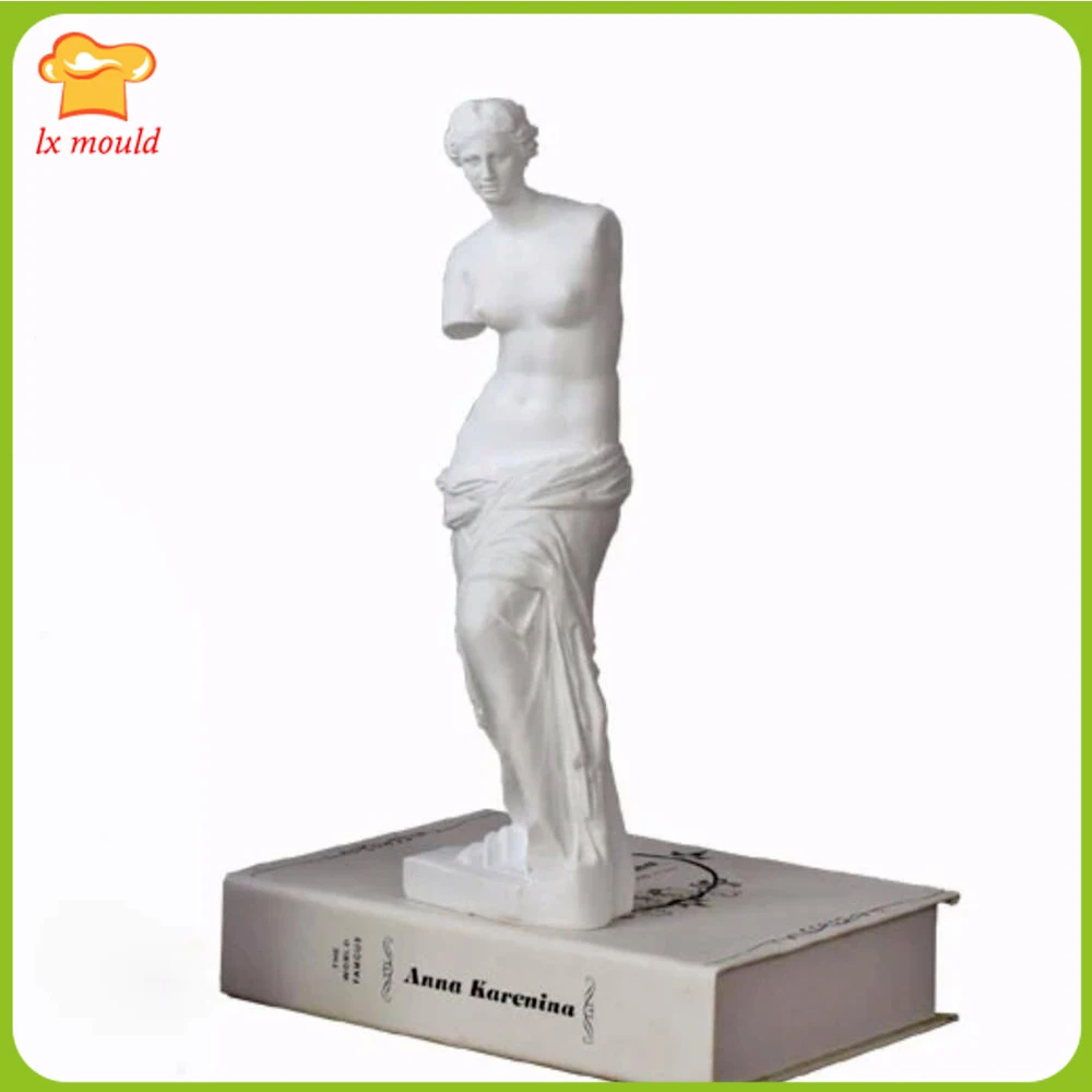 3D Sculpture Art Female Torso Greek Mythology Nude Venus Goddess Silicone Mold for Resin Gypsum Wax Soap Making