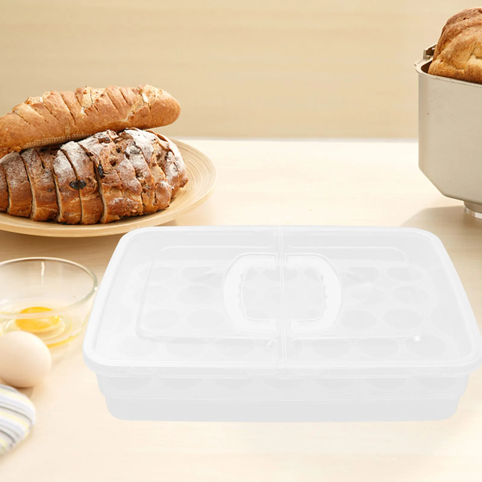 

Storage Box Container for Fridge Multi Layer Organizer Plastic Refrigerator Holder Large Capacity Multi Grid Egg Case