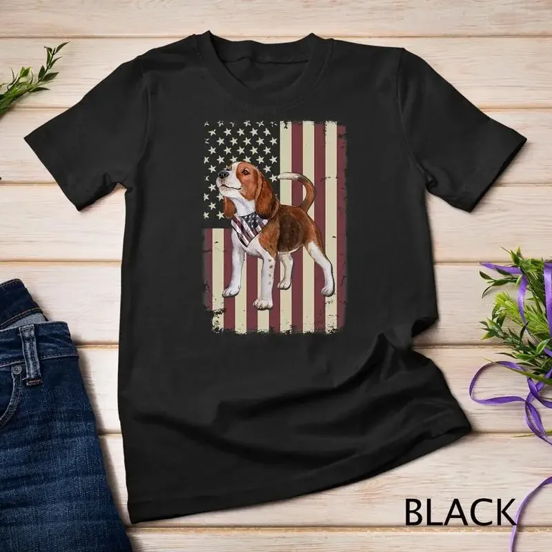 Beagle American Flag Bandana Patriotic 4th Of July Unisex T shirt