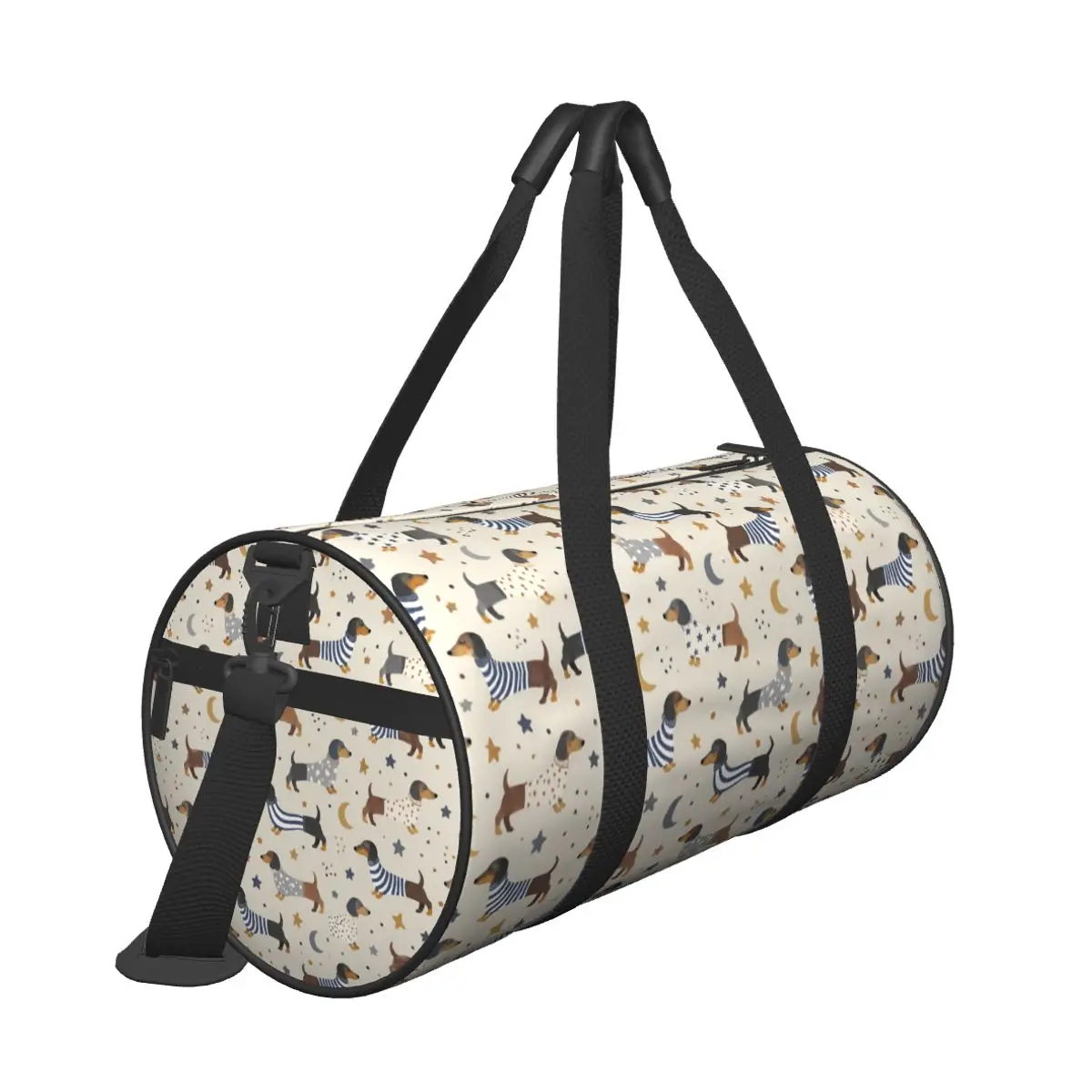 Cute Dachshund Dog Bone Paw Print Travel Bag Training Sports Bags Large Capacity Novelty Gym Bag Men's Design Oxford Fitness Bag