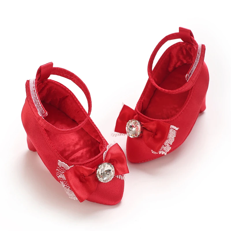 0-12 Monate Baby Mädchen Prinzessinnen-Schuhe mit Diamantschleife, Weiche Sohle, Erste Schritte Schuhe für Kleinkinder – Detail 20