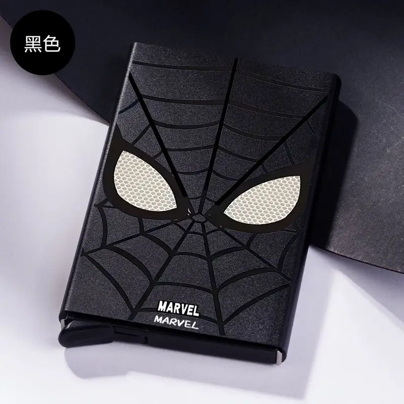 Marvel Spider-Man Automatic Pop-up Card Holder for Men High-looking Simple Anti-theft and Anti-degaussing Metal Card Holder