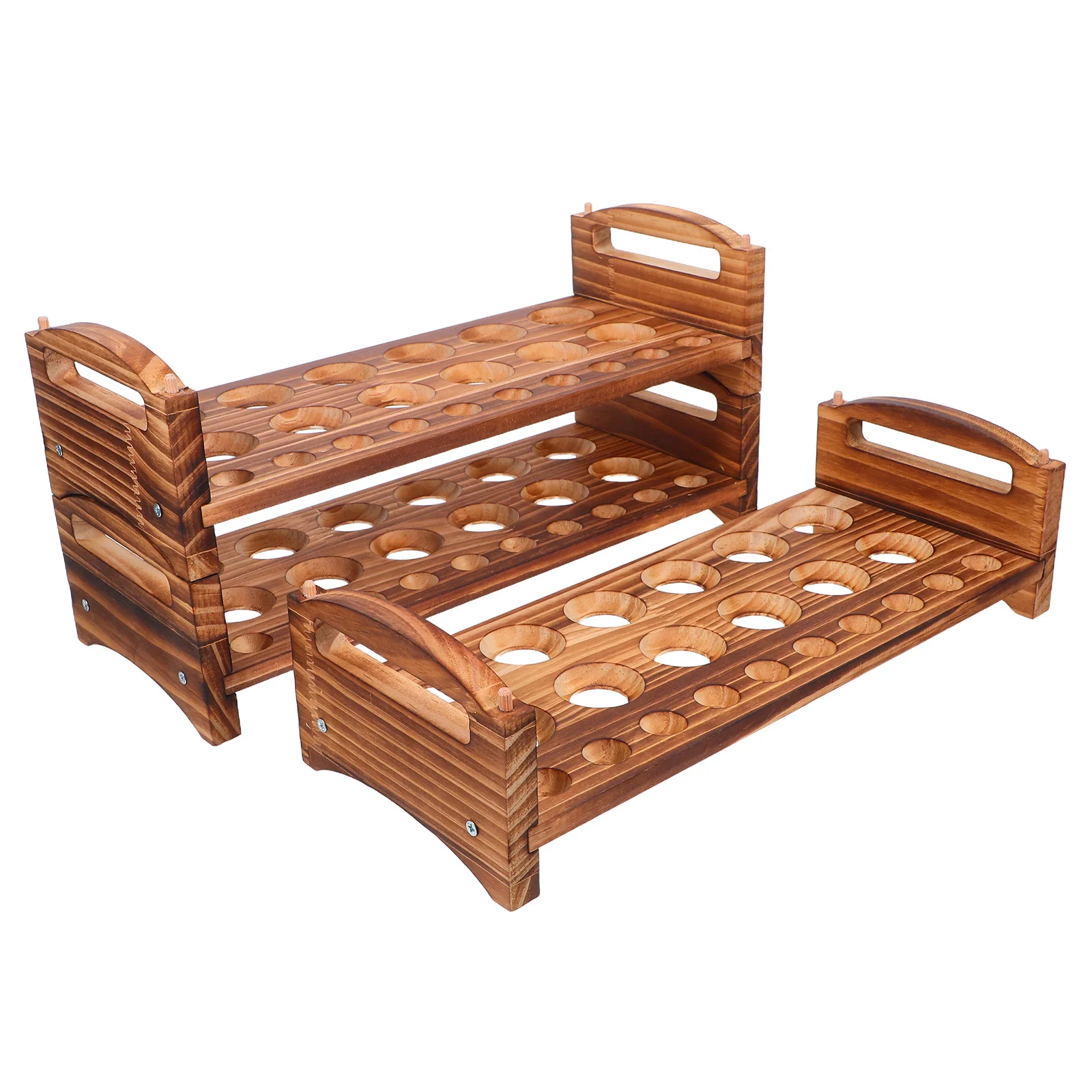 

1Set Wooden Egg Rack 3 Layer Stackable Rustic Design Holds 36 Fresh Eggs Countertop Storage Organizer Kitchen Wooden Egg Holder