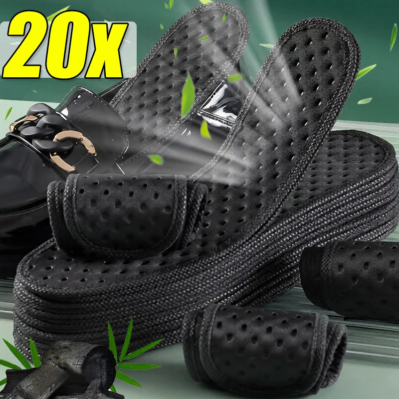 

New Bamboo Charcoal Deodorant Insoles Mesh Breathable Absorb-Sweat Shoe Pads Men Running Sports Shoes Insert Deodorant Insole