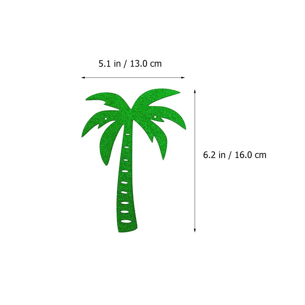 

1 String Coconut Tree Glitter Banner Beach Party Decor Hanging Bunting Summer Photo Booth Tropical Hawaiian Seaside Ceiling Wall
