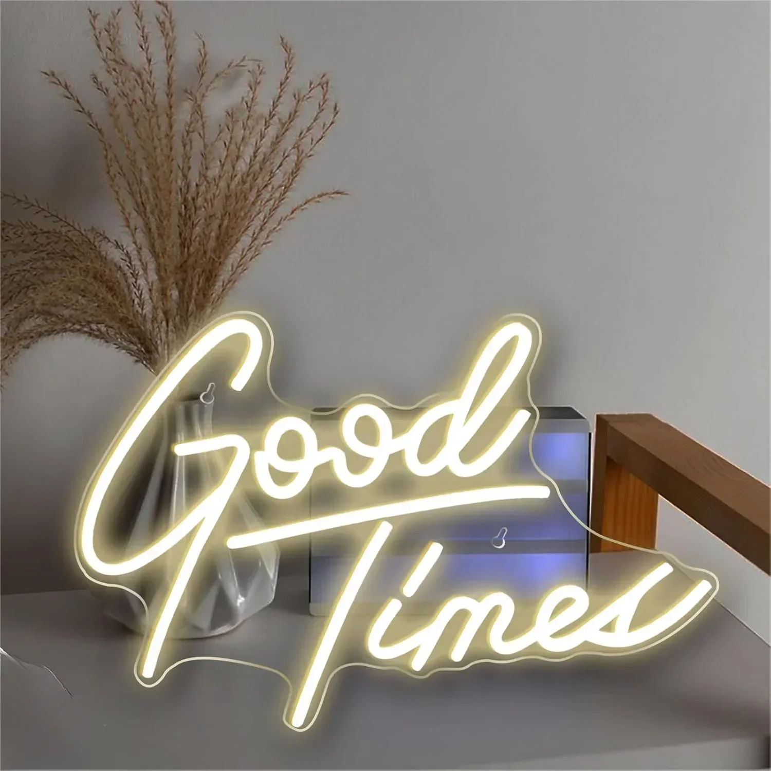 

Good Times Neon Sign Happy LED Neon Light Sign Dimmable USB Powered for Wall Decor Bedroom Bar Wedding Birthday Gifts