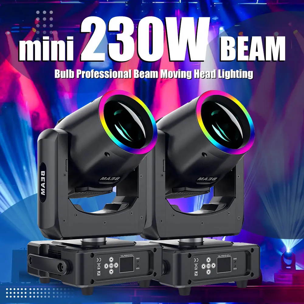 

2PCS Mini 230W 7R Beam Moving Head Lighting With Dmx Control Professional Stage lights For Dj Disco Party Nightclub Wedding