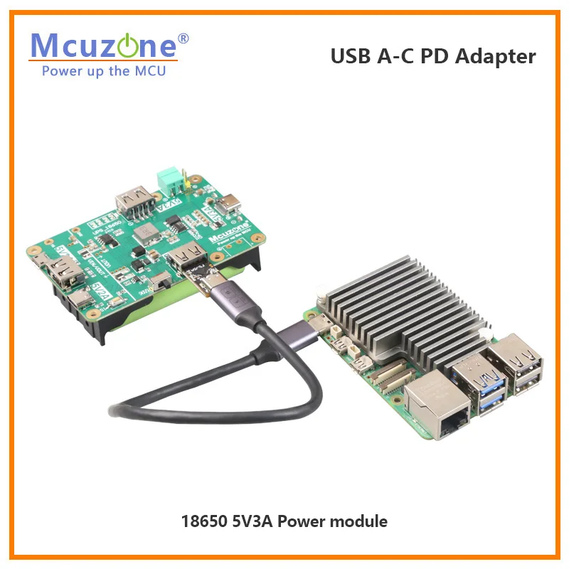 Адаптер Raspberry Pi5 USB A-C PD, адаптер USB-A — USB-C 5 В с протоколом PD 5V5A для Raspberry Pi 5