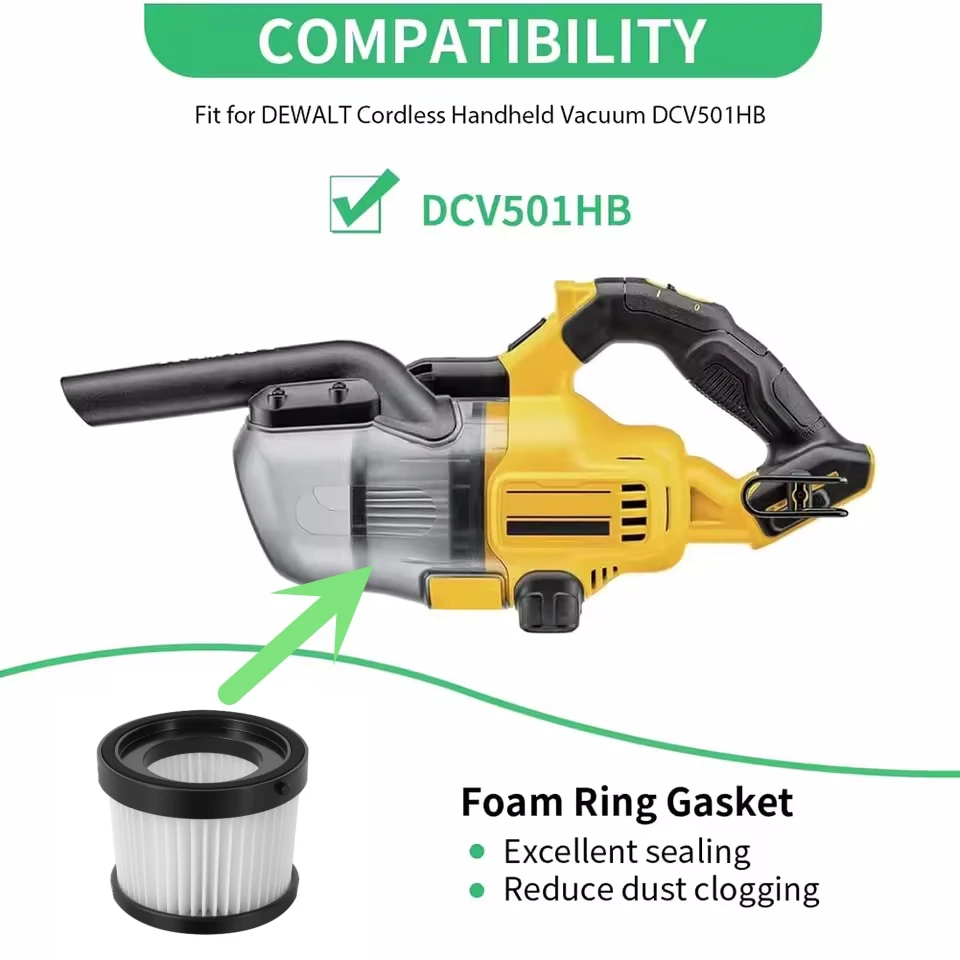 Filter Element Applicable To For DCV501HB Cordless Vacuum Cleaner Washable Filter Compatible With DeWalt Makita Milwaukee