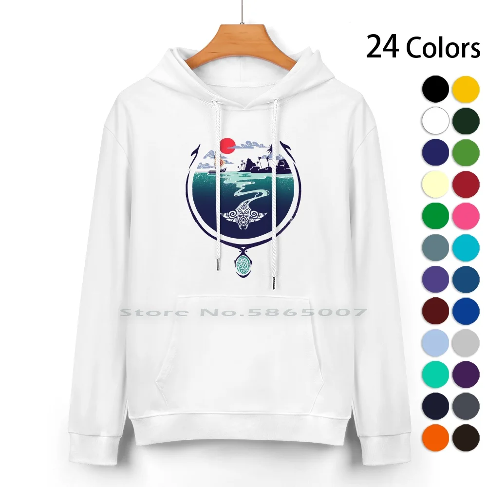 How Far I'll Go Pure Cotton Hoodie Sweater 24 Colors Moana Vaiana Film Pelicula Mantarraya Maui Ni?os Child Cute Ship Viaje