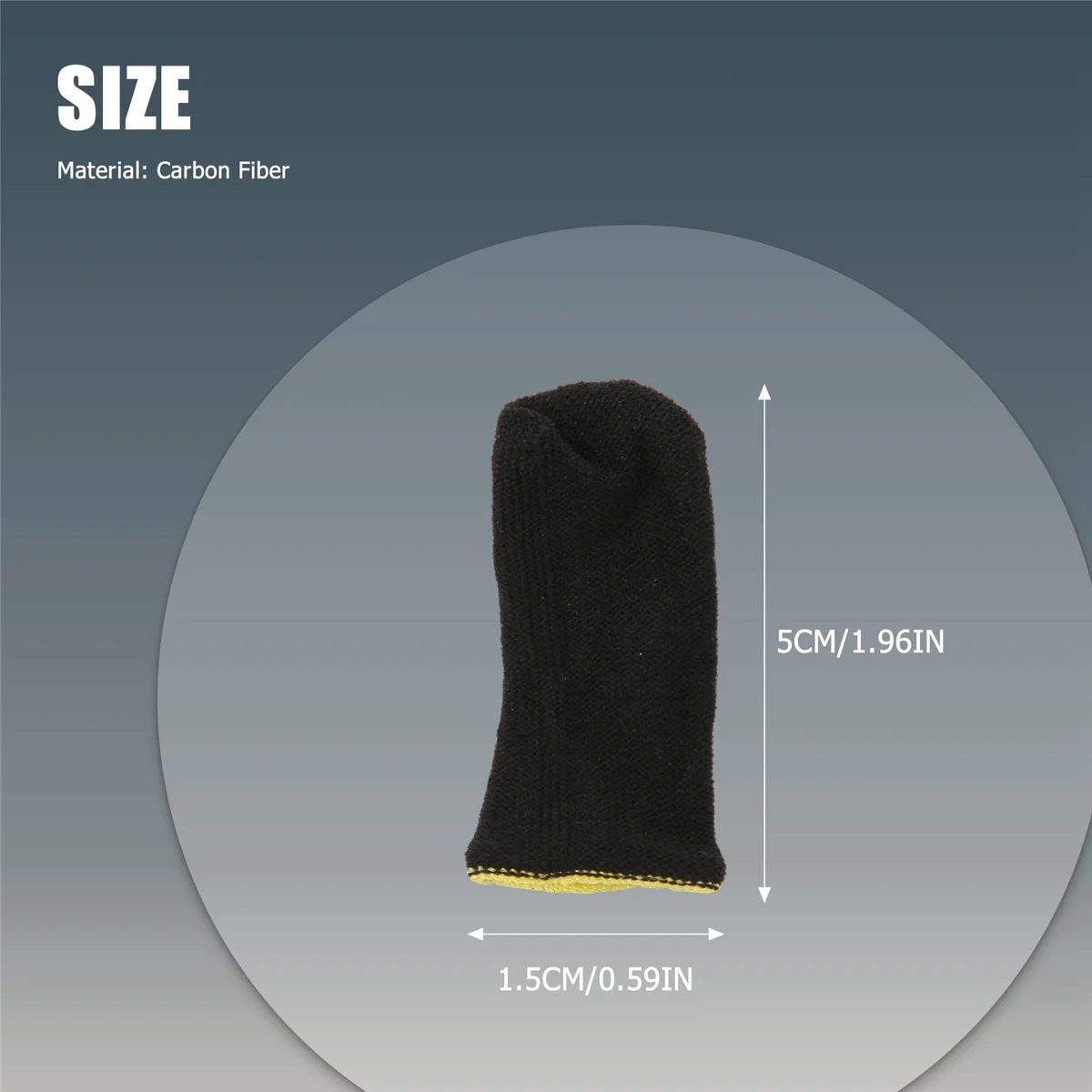 Sarung jari serat karbon 18 Pin, untuk game seluler PUBG, lengan jari layar kontak, hitam & kuning (12 buah)