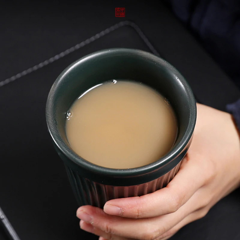 400ML Ceramic Coffee Cup of Cappuccino Ripples Minimalist Tumbler Stoneware Pottery Tea Cup Without Handle