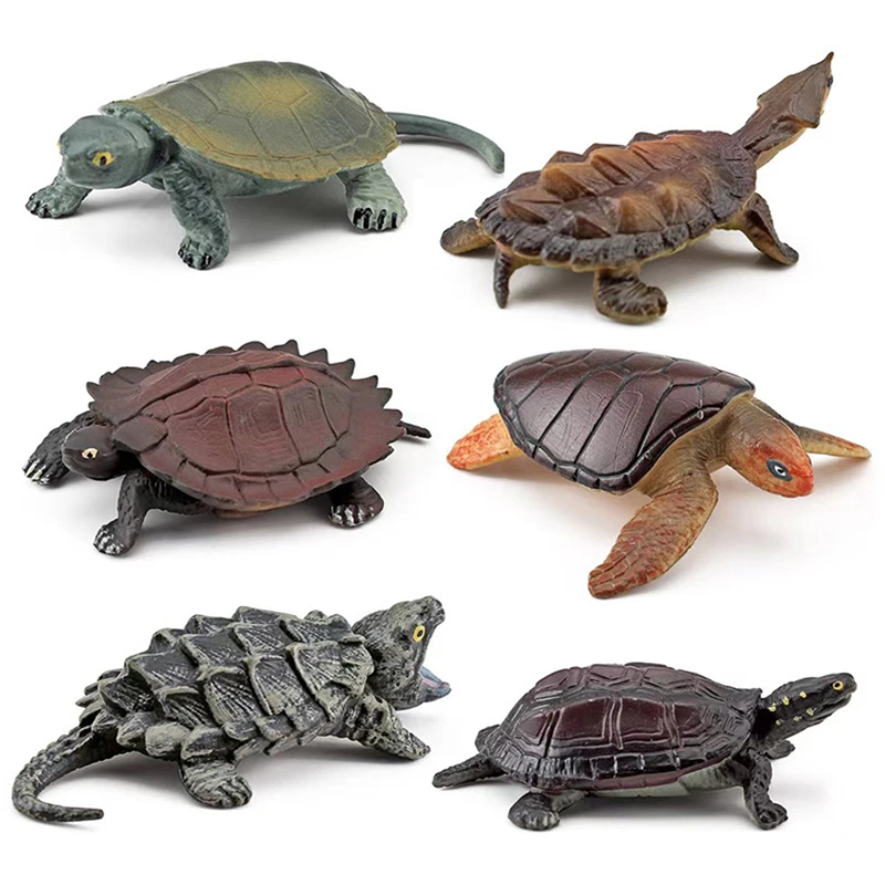 Realistic Turtle Action Figure Animals Figurines Kids Children Toys Models Miniature Aquarium Figures Ocean Models Gift
