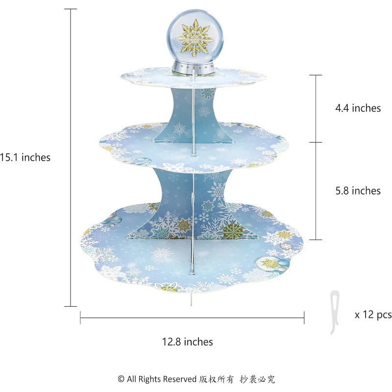눈송이 스노우 글로브 컵케이크 스탠드, 겨울 원더랜드 파티, 생일 케이크, 결혼 약혼, 아기 신부 샤워, 파티 용품