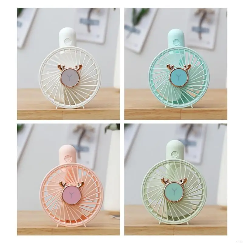 DEER DEER DEER TAY FAN Kích thước túi làm mát Quạt làm mát USB có thể sạc lại lông