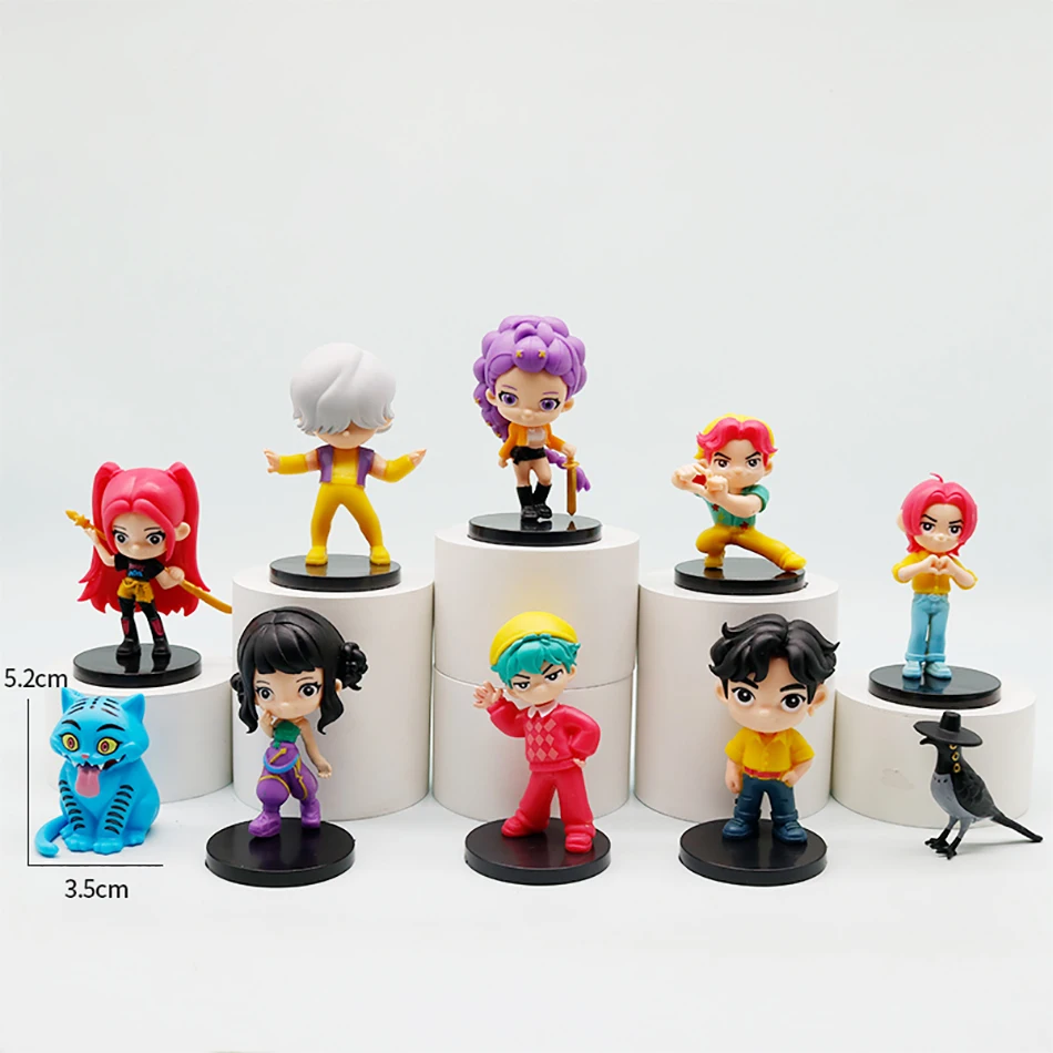 10 pièces/ensemble k-pop chasseurs de démons figurine modèle jouet dessin animé périphériques de jeu Q Version Rumi Mira Zoey figurine d'action cadeau pour enfant