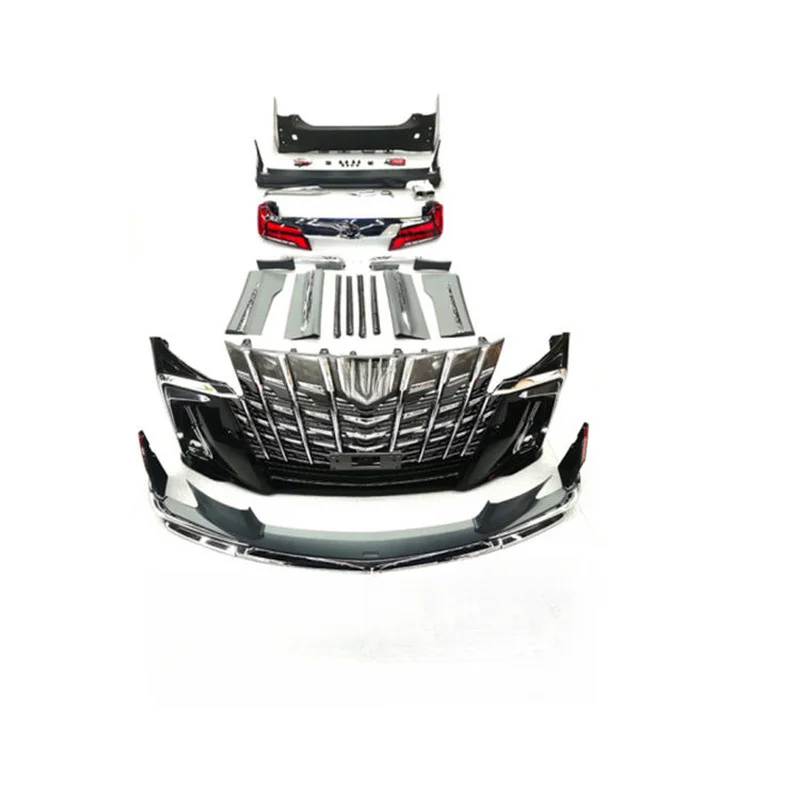 High Quality New Modell Style Body Kit Front Rear Bumper Headlight Taillight Exterior Upgrade Parts with Clips Fit for Alphard