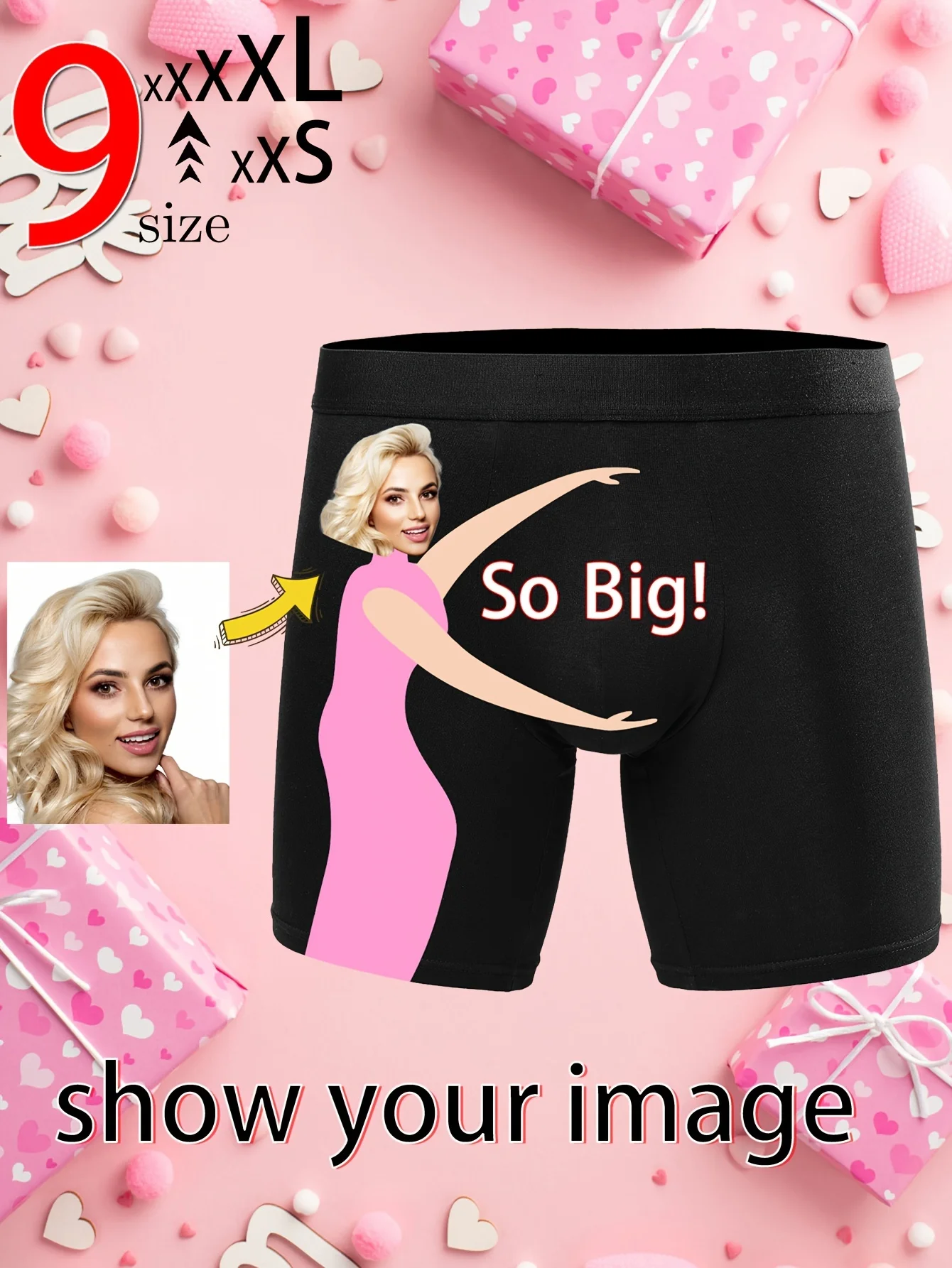 Personalized Custom Underwear with Letters And Photos, Stylish Low-Rise Underwear with Customizable Prints, Men'S Boxer Shorts