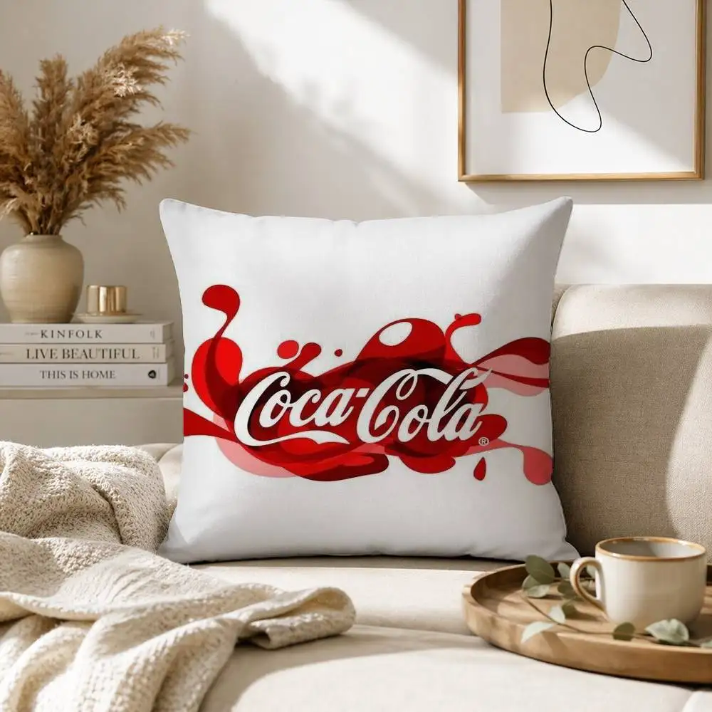 C-Coca C-cola V-Vintage Logo Pillow Case for Sofa Living Room Home office Decor Protective Cover