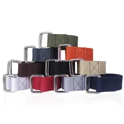 New Tactical Canvas Belt High Quality Women Men Double D-Ring Buckle Waistband Casual Canvas Female Belt Fabric for Jeans